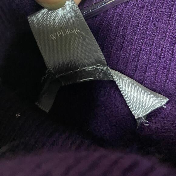 CHARTER CLUB XL 100% Cashmere Sweater Purple Relaxed Turtleneck See Measurements - Picture 9 of 12